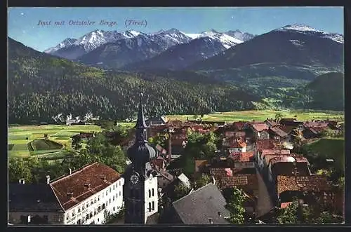 AK Imst, Ortspartie mit Gasthof zur Sonne