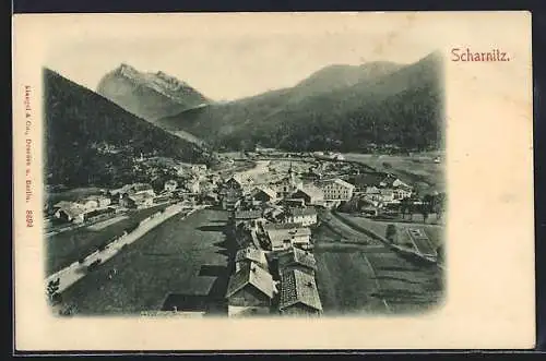 AK Scharnitz, Totalansicht aus der Vogelschau