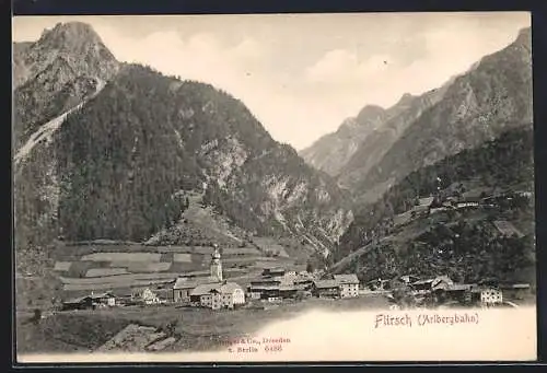 AK Flirsch, Ort aus der Ferne