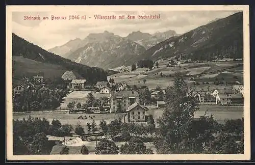 AK Steinach am Brenner, Villenpartie mit dem Gschnitztal