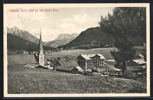 AK Seefeld, Teilansicht mit Hotel Post