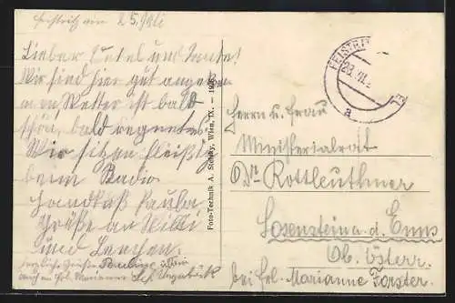 AK Feistritz am Wechsel, Gesamtansicht mit Umgebung aus der Vogelschau