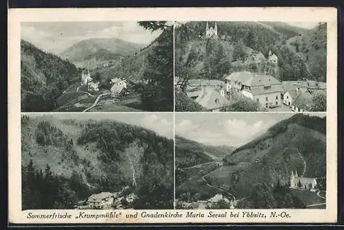AK Ybbsitz /N.-Ö., Sommerfrische Krumpmühle und Gnadenkirche Maria Seesal