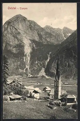 AK Tumpen /Oetztal, Teilansicht mit Kirche