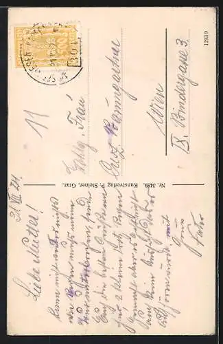 AK Thörl, Ortsansicht mit Ruine