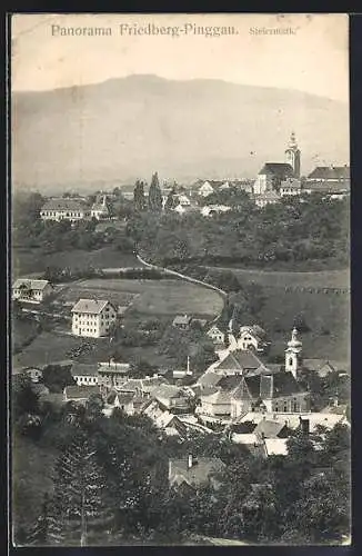 AK Friedberg im Pinggau, Ortsansicht aus der Vogelschau