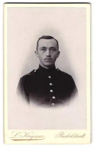 Fotografie L. Kaysser, Rudolstadt, Schwarzburgerstrasse, Porträt eines Soldaten vom 7. Thür. Inf.-Rgt. Nr. 96