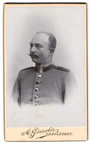Fotografie A. Gieseler, Ingolstadt, Milchstrasse 14, Porträt eines Vize-Feldwebels in Uniform vom Rgt. Nr. 19