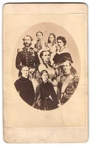 Fotografie König Friedrich VII. von Dänemark nebst der königlichen Familie