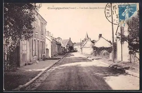 AK Champignelles /Yonne, Rue Jean-Jacques-Rousseau