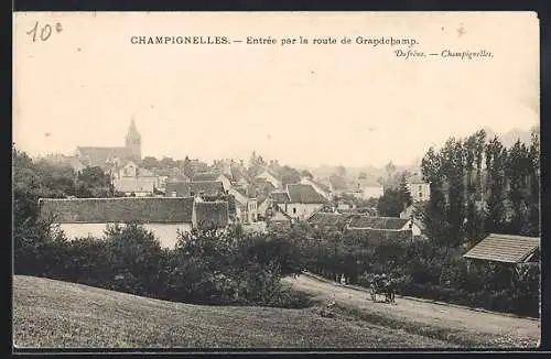 AK Champignelles, Entrée par la route de Grandchamp
