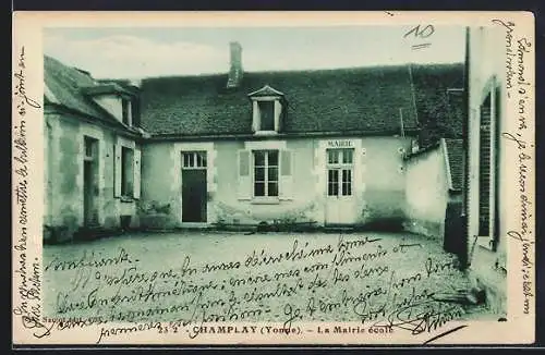 AK Champlay /Yonne, La Mairie école