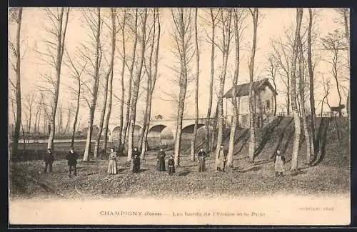 AK Champigny /Yonne, Les bords de l`Yonne et le Pont