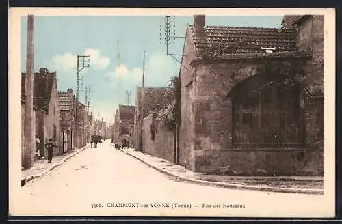 AK Champigny-sur-Yonne, Yonne, Rue des Noueaux