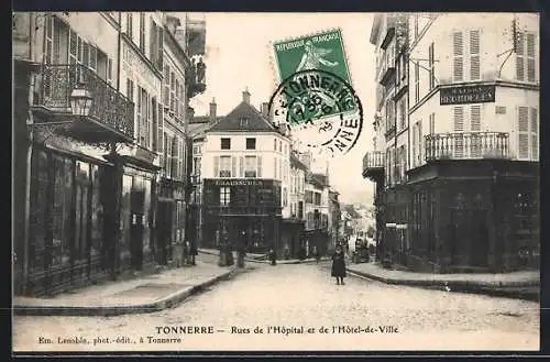 AK Tonnerre, Rues de l`Hôpital et de l`Hôtel-de-Ville