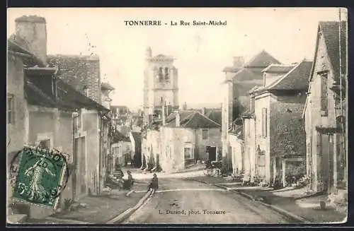 AK Tonnerre, La Rue Saint-Michel