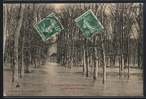 AK Chablis, Le Pâtis, Vue du Cantara, Inondations des 21, 27 et 28 Janvier 1910