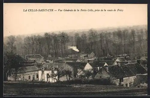 AK La Celle-Saint-Cyr, Vue Générale de la Petite Celle, prise de la route de Préc