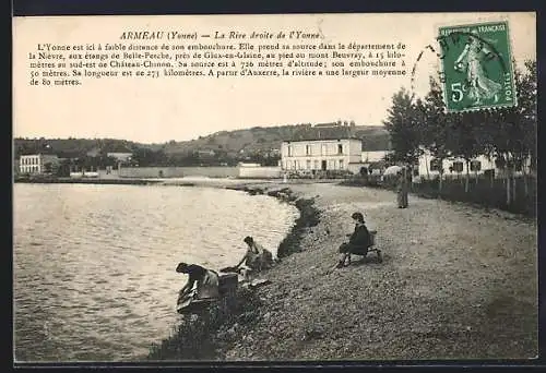 AK Armeau /Yonne, La Rive droite de l`Yonne