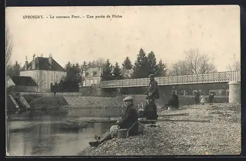 AK Appoigny, Le nouveau Pont, Une partie de Pêche