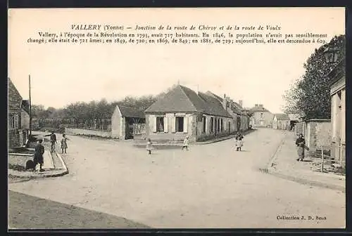 AK Vallery /Yonne, Jonction de la route de Chéroy et de la route de Vouty
