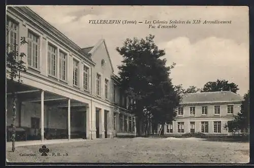 AK Villeblevin /Yonne, Les Colonies Scolaires du XIIe Arrondissement, Vue d`ensemble