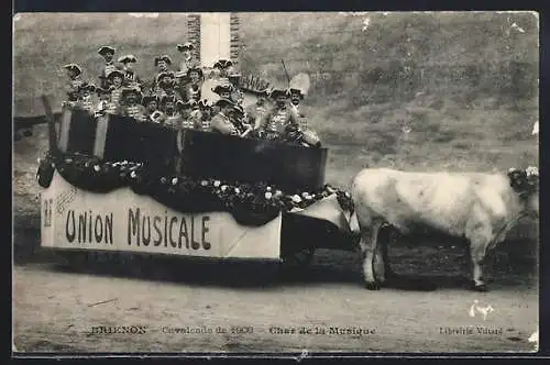 AK Brienon, Cavalcade de 1908, Char de la Musique