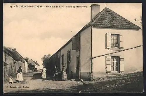 AK Sauvigny-le-Beuréal, Un Coin du Pays, Route de Montereon