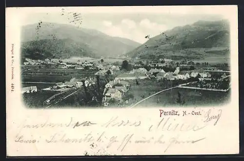 AK Pernitz /N.-Oest., Teilansicht mit Bergen