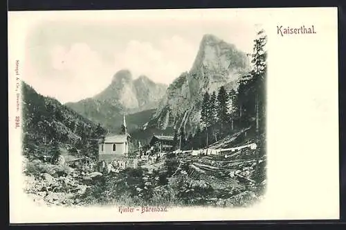 AK Hinter Bärenbad, Blick auf den Ort im Kaiserthal