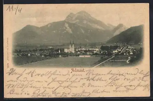 AK Admont, Teilansicht mit Kirche