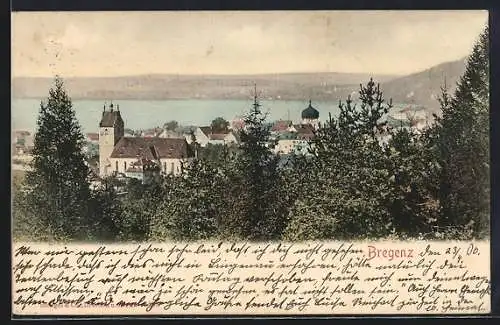 AK Bregenz, Teilansicht mit Kirche