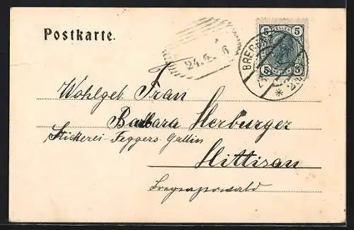 AK Bregenz, Teilansicht mit Kirche