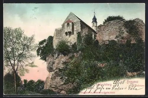 AK Bregenz am Bodensee, Gebhardsberg mit Kirche