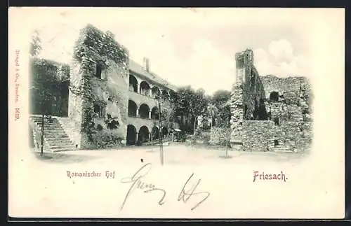 AK Friesach, Romanischer Hof mit Ruinen