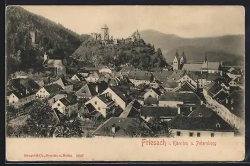 AK Friesach i. Kärnten, Teilansicht mit Petersberg