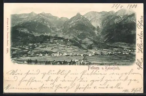 AK Pettneu, Teilansicht mit Kaiserjoch