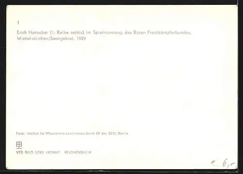 AK Wiebelskirchen, Erich Honecker im Spielmannszug des RFB 1929