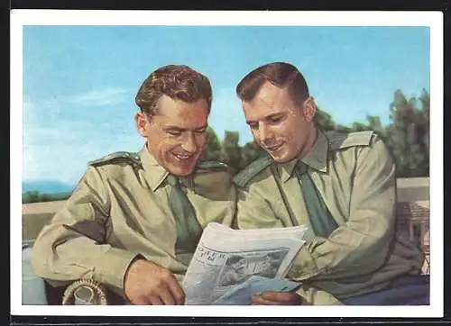 AK Kosmonauten Titow und Gagarin 1961