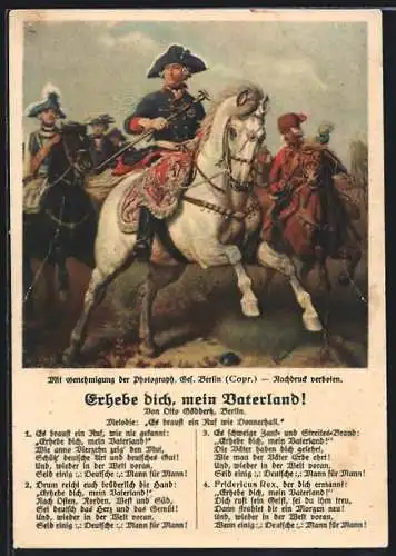 Künstler-AK Erhebe dich, mein Vaterland!, Friedrich der Grosse