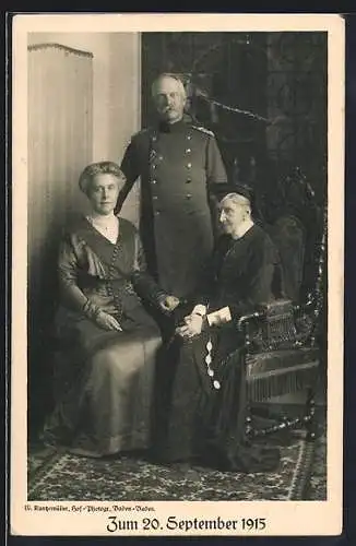 AK Grossherzogspaar von Baden, Badischer Opfertag, 20.9.1915