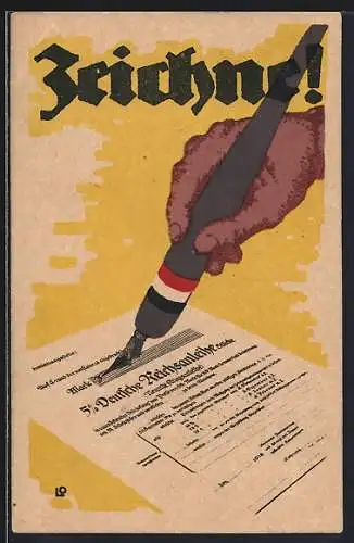AK Zeichne Deutsche Kriegsanleihe