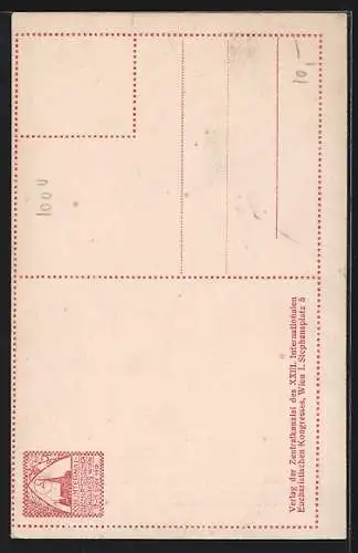 AK Wien, XXIII. Internat. Eucharisticus Congress 1912, Rudolf Habsbursky vzdava poctu nejsvetejsi svatosti