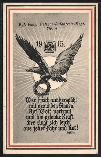 AK Kgl. bayr. Reserve-Infanterie-Regt. Nr. 4, Eisernes Kreuz