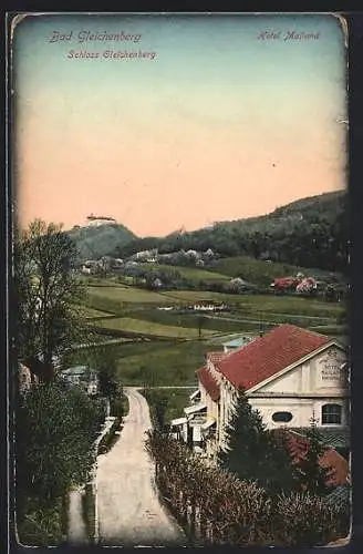 AK Bad Gleichenberg, Blick vom Hotel Mailand zum Schloss Gleichenberg