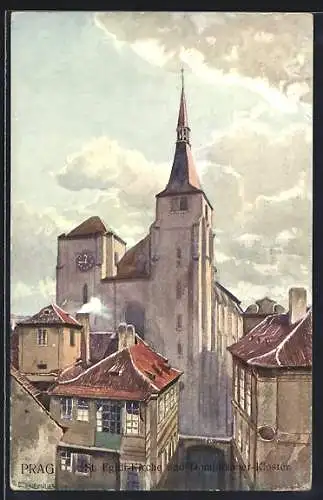 Künstler-AK Ferdinand Engelmüller: Prag / Praha, Kostel sv. Jilji Dominikánú