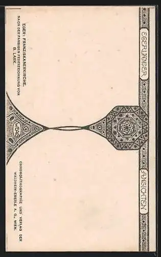 Künstler-AK Eger, Häuser an der Franziskanerkirche