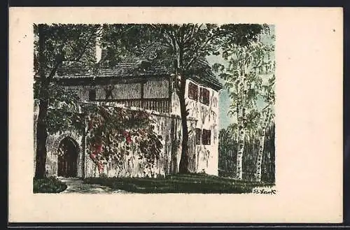 Künstler-AK Seeberg /Egerland, Schloss Seeberg