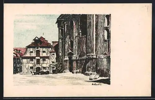 Künstler-AK Eger, Sankt Clara