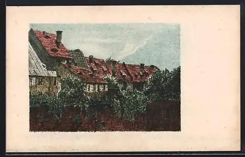 Künstler-AK Eger /Egerland, Burggraben